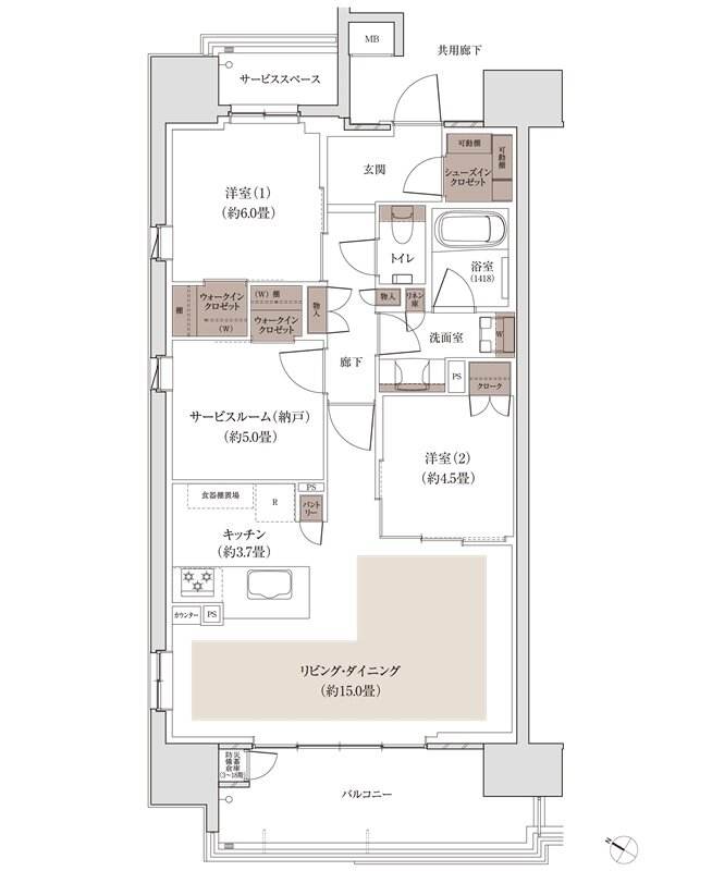 パークホームズ千田町 間取り Eタイプ