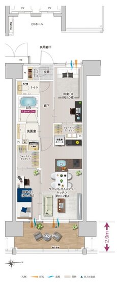 ソルティア本厚木ステーションフロント 間取り Dタイプ