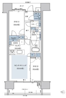 リバープレミアレジデンス広島 間取り Aタイプ