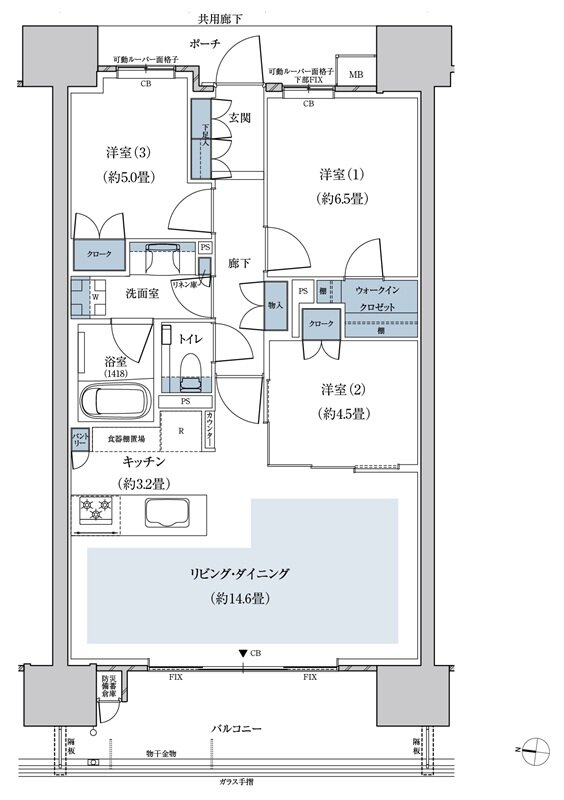 リバープレミアレジデンス広島 間取り Cタイプ