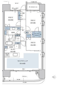 リバープレミアレジデンス広島 間取り Dタイプ