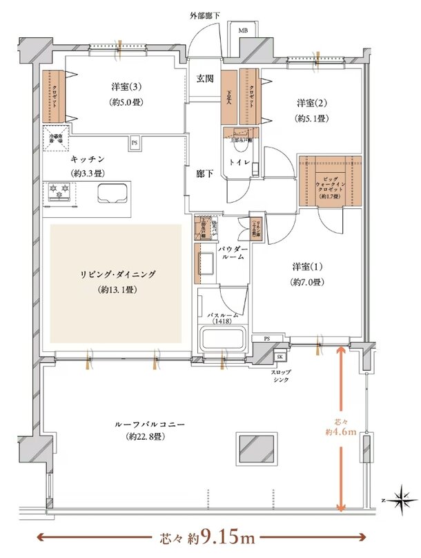 ヴェレーナ東京六町 間取り Or TYPE