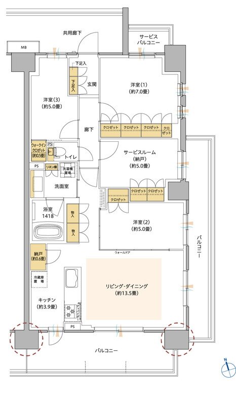 サンリヤン流山パークナード 間取り G1タイプ（BREEZE FORT）