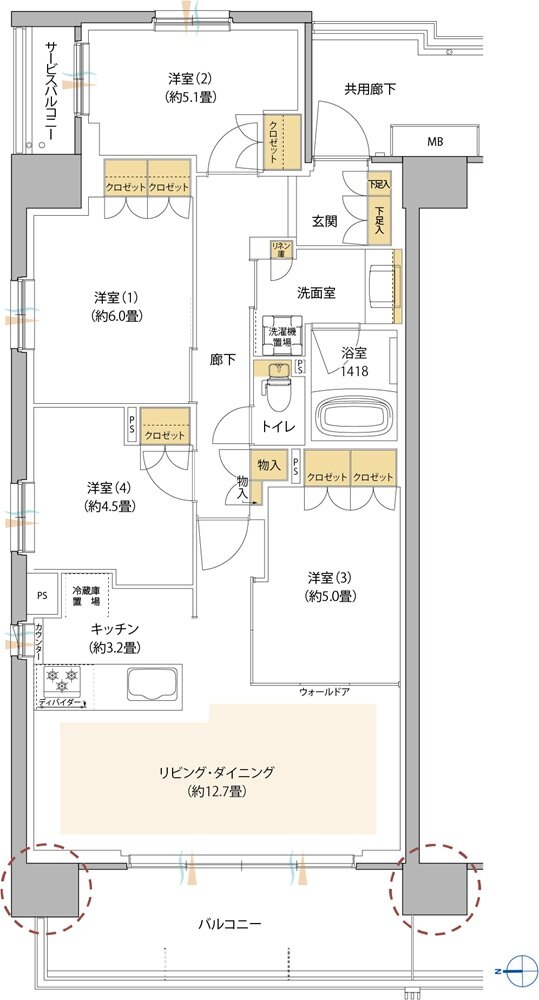サンリヤン流山パークナード 間取り A タイプ（AIRY FORT）