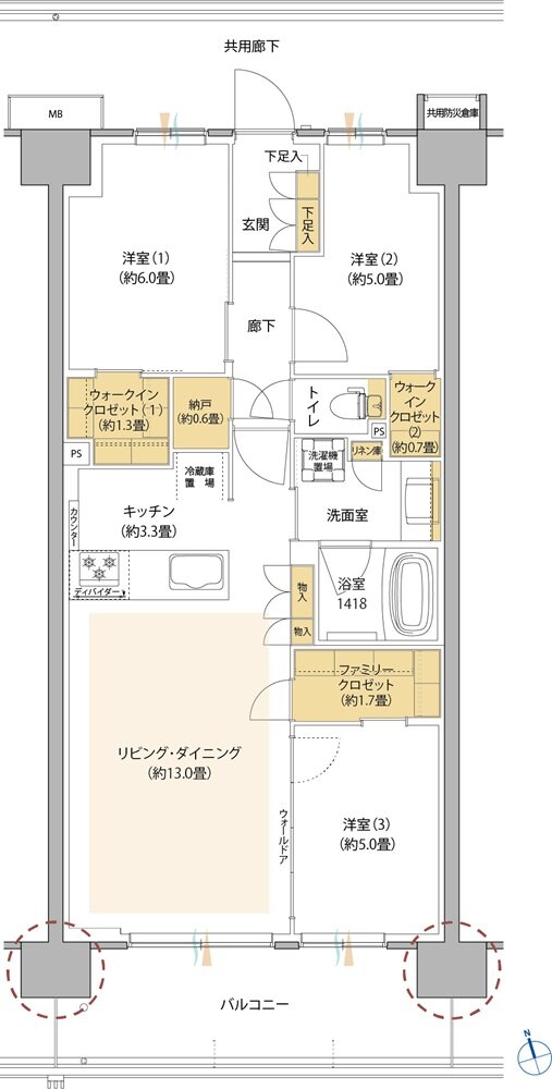 サンリヤン流山パークナード 間取り F1 タイプ（BREEZE FORT）