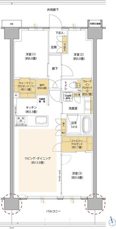 サンリヤン流山パークナード 間取り F1 タイプ（BREEZE FORT）