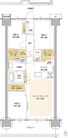 サンリヤン流山パークナード 間取り F7 タイプ（BREEZE FORT）