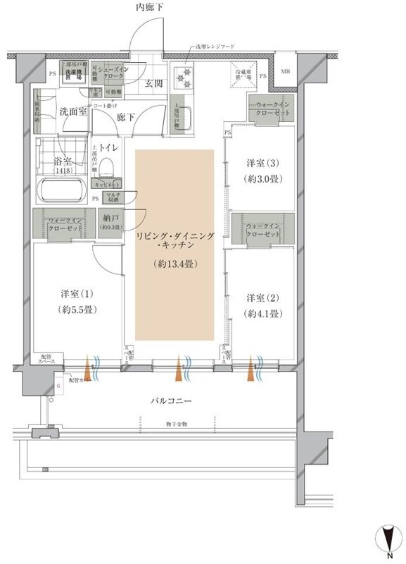 オーベルアーバンツ東武練馬 間取り H type