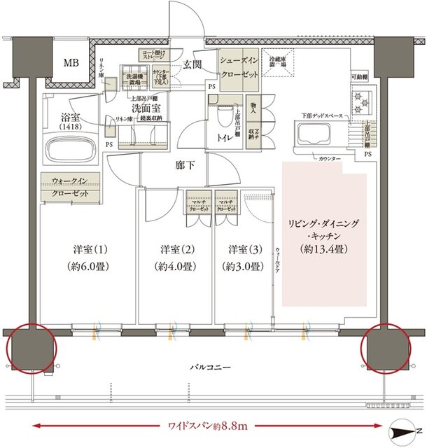 オーベル六町レジデンス 間取り B type