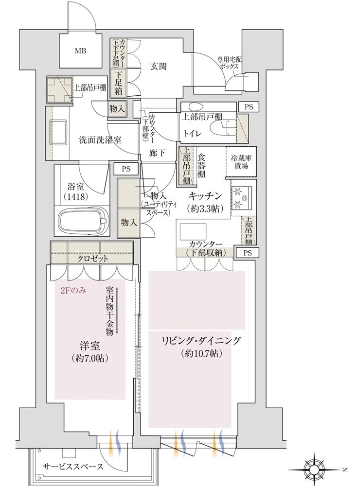 ジオ東洞院御池 間取り E type