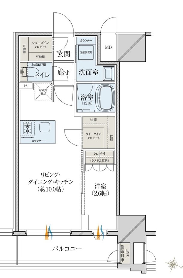 レ・ジェイド大阪梅田 間取り I type