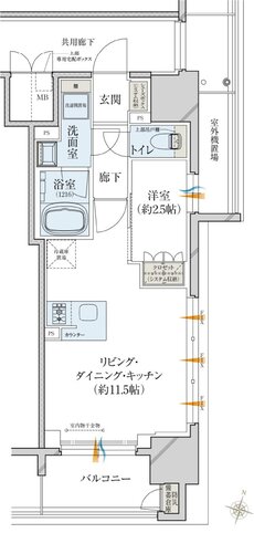 レ・ジェイド大阪梅田 間取り J1 type