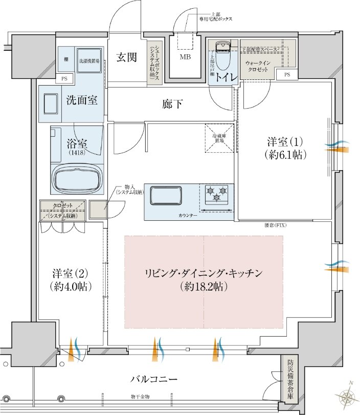レ・ジェイド大阪梅田 間取り R type