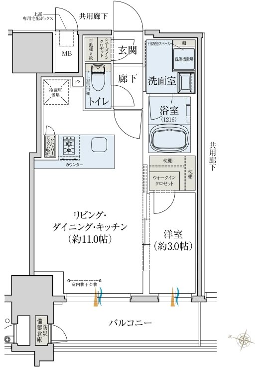 レ・ジェイド大阪梅田 間取り D type