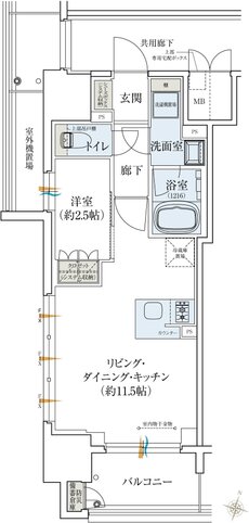 レ・ジェイド大阪梅田 間取り J type