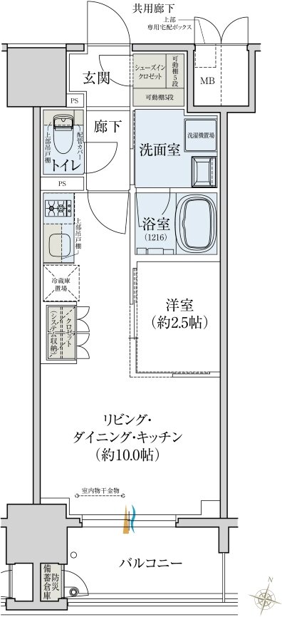 レ・ジェイド大阪梅田 間取り L type