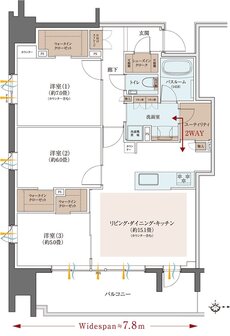 クリオ川崎南幸町グレイスコート 間取り Fタイプ