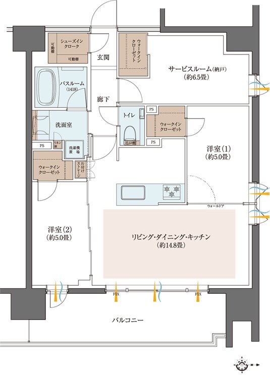 クリオ川崎南幸町グレイスコート 間取り B1 type