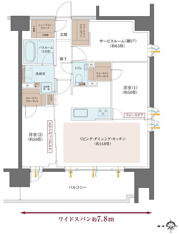 クリオ川崎南幸町グレイスコート 間取り B1タイプ