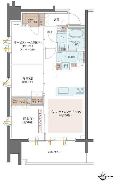 クリオ川崎南幸町グレイスコート 間取り Cタイプ