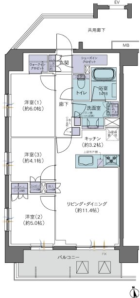 レーベン川口幸町 間取り A type