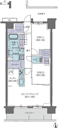 レーベン川口幸町 間取り B type