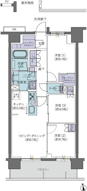 レーベン川口幸町 間取り F type