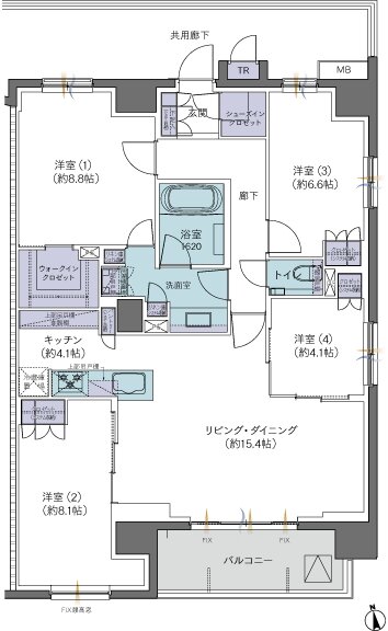 レーベン川口幸町 間取り K type