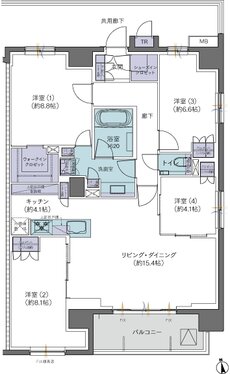 レーベン川口幸町 間取り K type