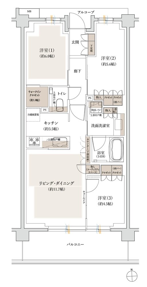 ジオ東小金井 間取り F3 type