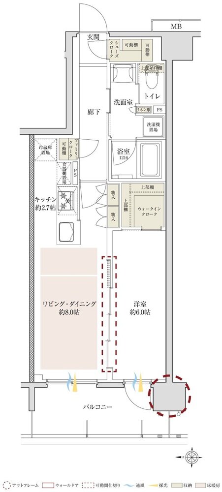 サンクレイドル五反野レジデンス 間取り B type