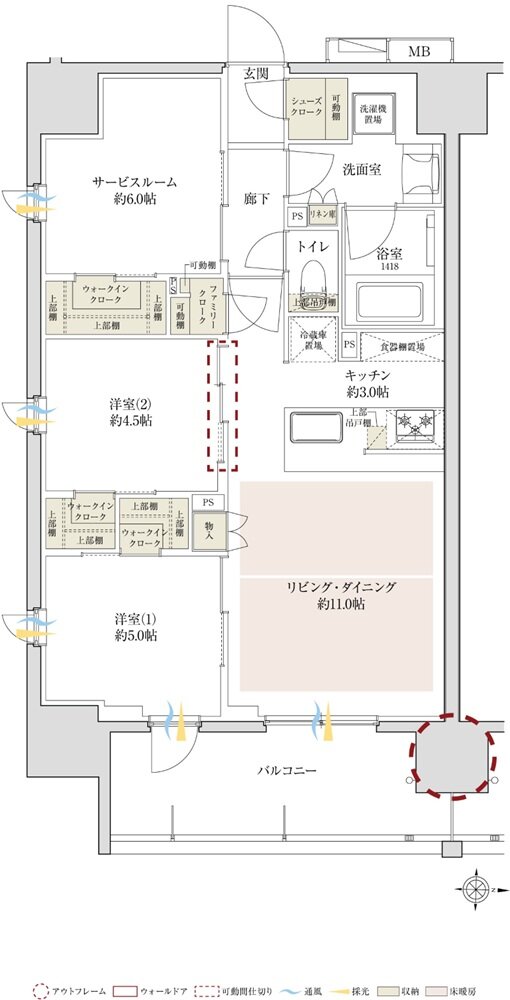 サンクレイドル五反野レジデンス 間取り EI type