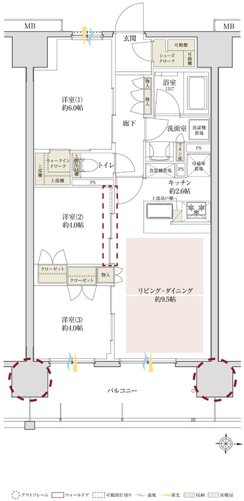 サンクレイドル五反野レジデンス 間取り I type