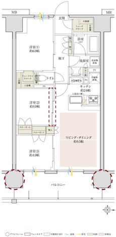 サンクレイドル五反野レジデンス 間取り I type