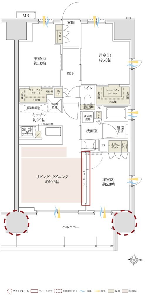 サンクレイドル五反野レジデンス 間取り J type
