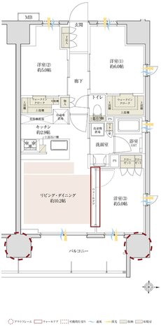 サンクレイドル五反野レジデンス 間取り J type