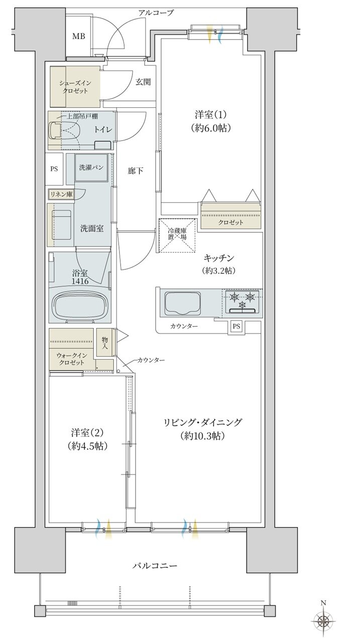 パークナード道後公園 間取り C type