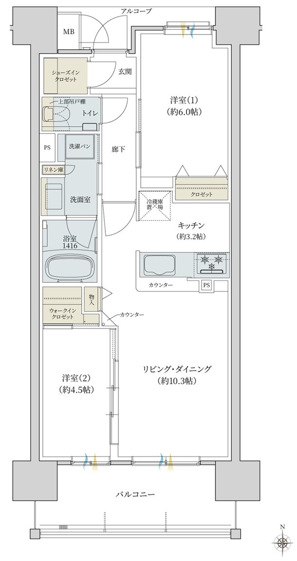 パークナード道後公園 間取り C type
