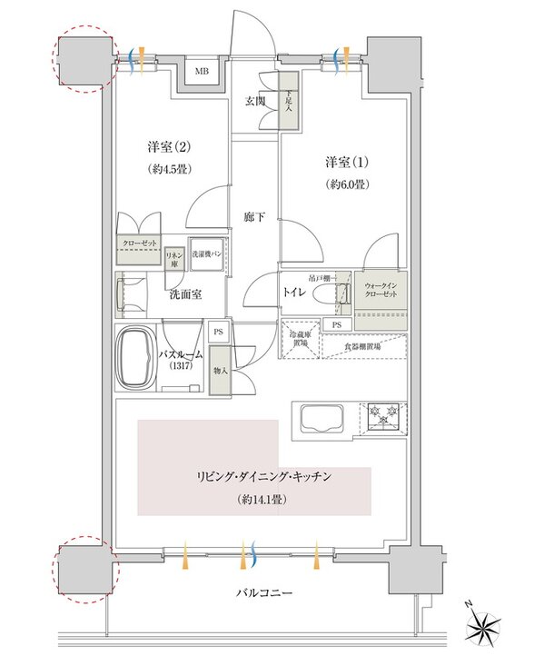 イノバス安城テラス 間取り Bタイプ