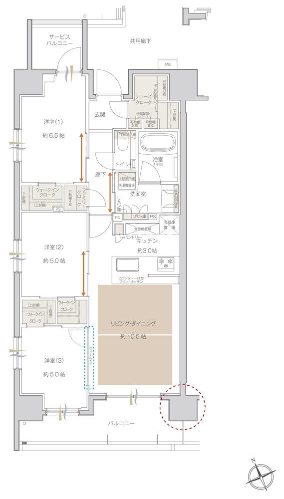 サンクレイドル船堀IV 間取り A type（2～10階）