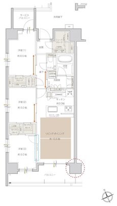 サンクレイドル船堀IV 間取り A type（2～10階）