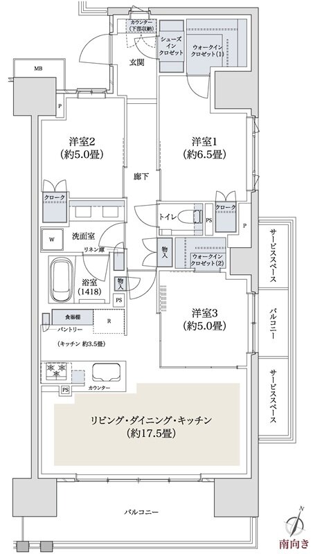パークホームズ湘南茅ヶ崎 間取り Fタイプ