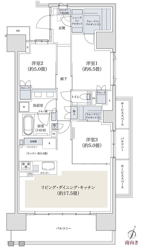パークホームズ湘南茅ヶ崎 間取り Fタイプ