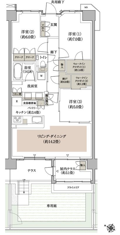 パークホームズ流山おおたかの森ソライエ 間取り A-89Hgタイプ