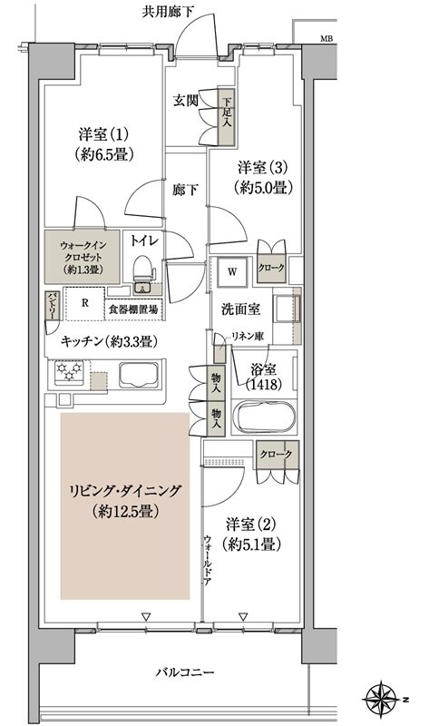 パークホームズ流山おおたかの森ソライエ 間取り C-71Aタイプ