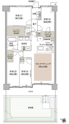 パークホームズ流山おおたかの森ソライエ 間取り A-94Fgタイプ