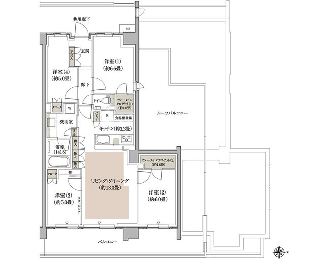 パークホームズ流山おおたかの森ソライエ 間取り C-84Erタイプ