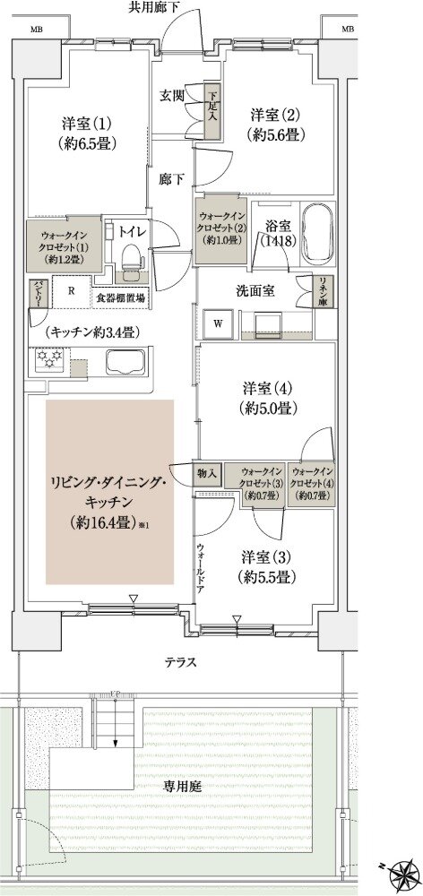 パークホームズ流山おおたかの森ソライエ 間取り A-85Dgタイプ