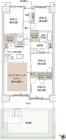 パークホームズ流山おおたかの森ソライエ 間取り A-85Dgタイプ
