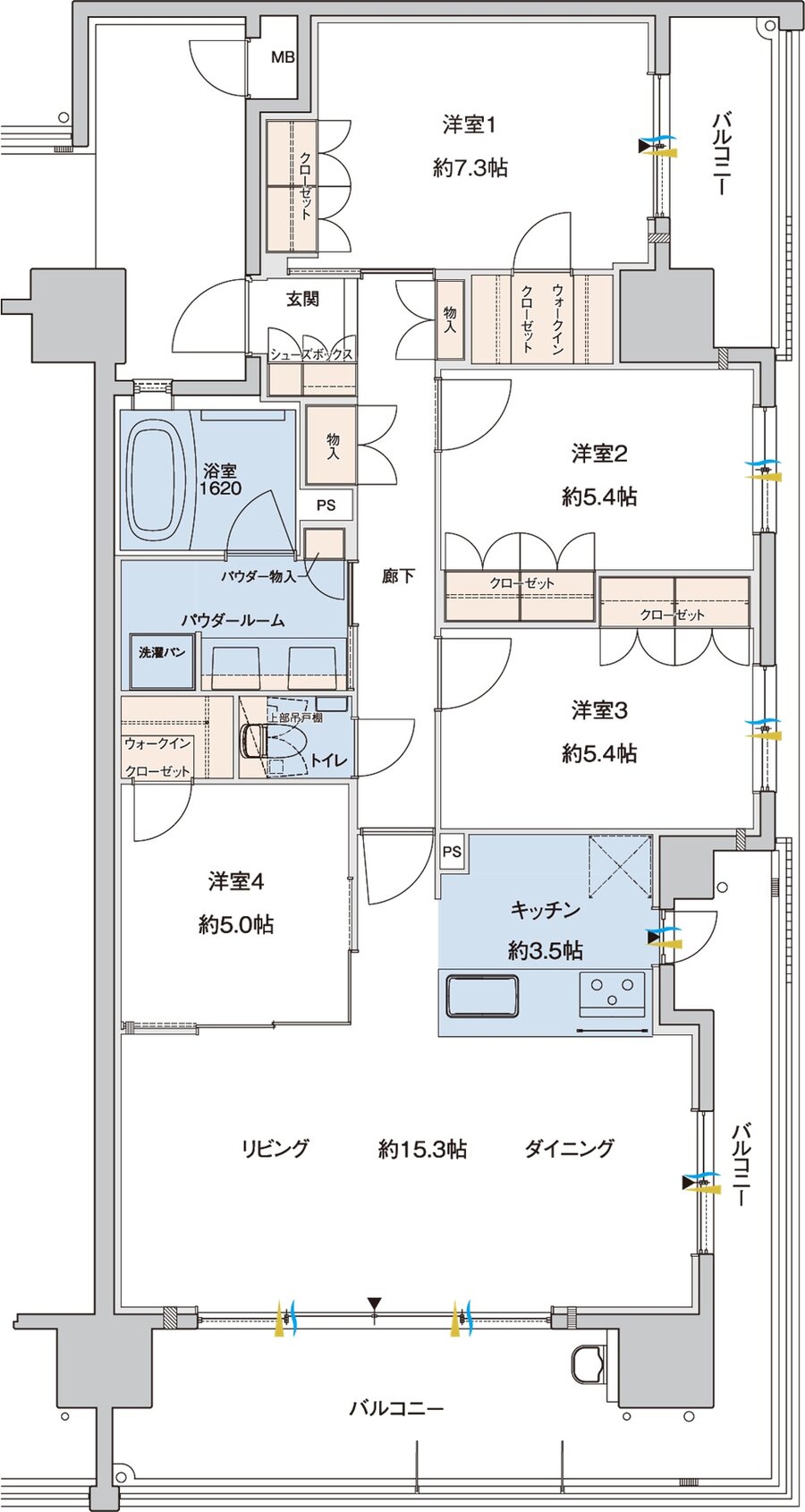 MJR折尾ステーションフロント 間取り E2 TYPE